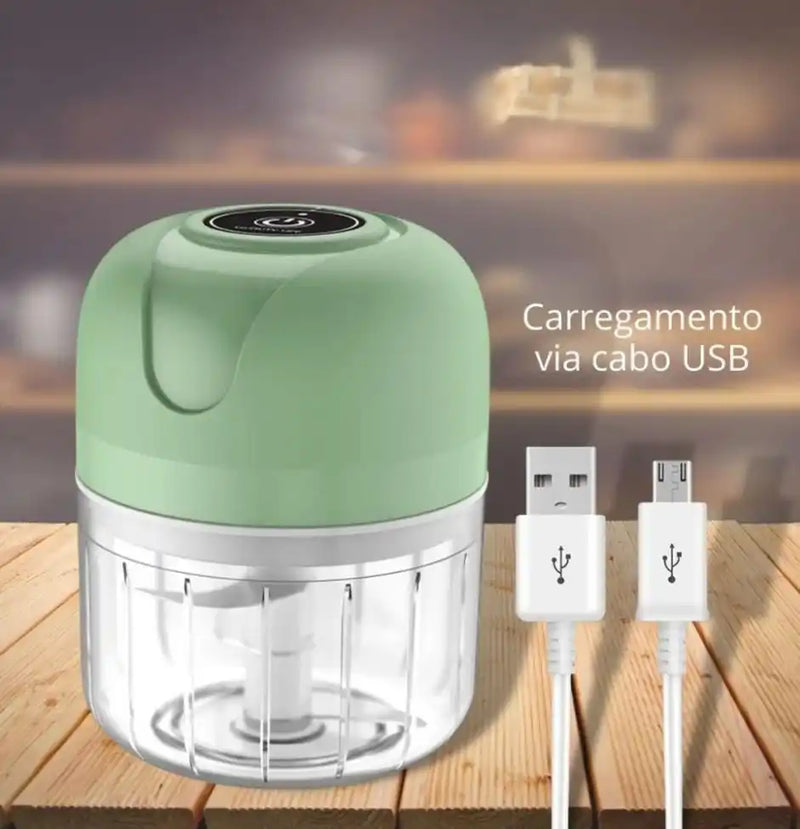 Mini Processador Triturador Elétrico 3 Segundos Recarregável USB